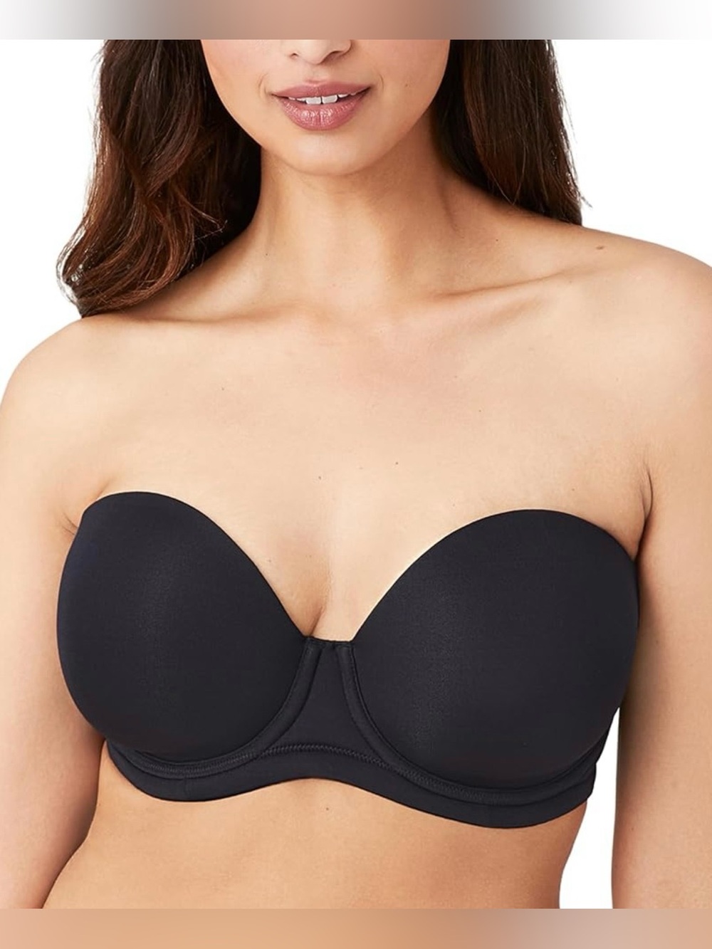 Wacoal 38DD Black Strapless Molded Cup Bra with Underwire, Like New 854119